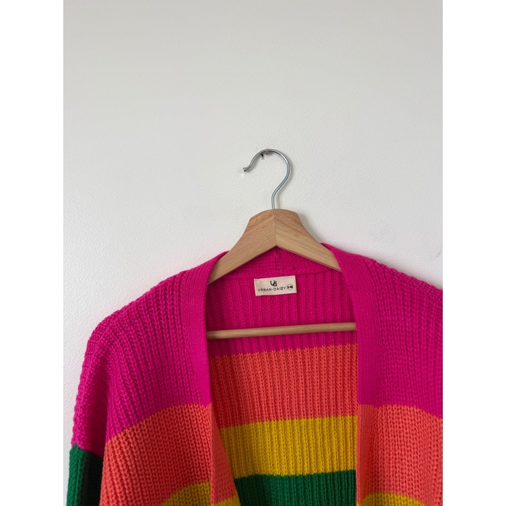 Urban Daizy Women's Rainbow Chunky Knit Cardigan – Small/Medium – NWOT - Picture 4 of 7